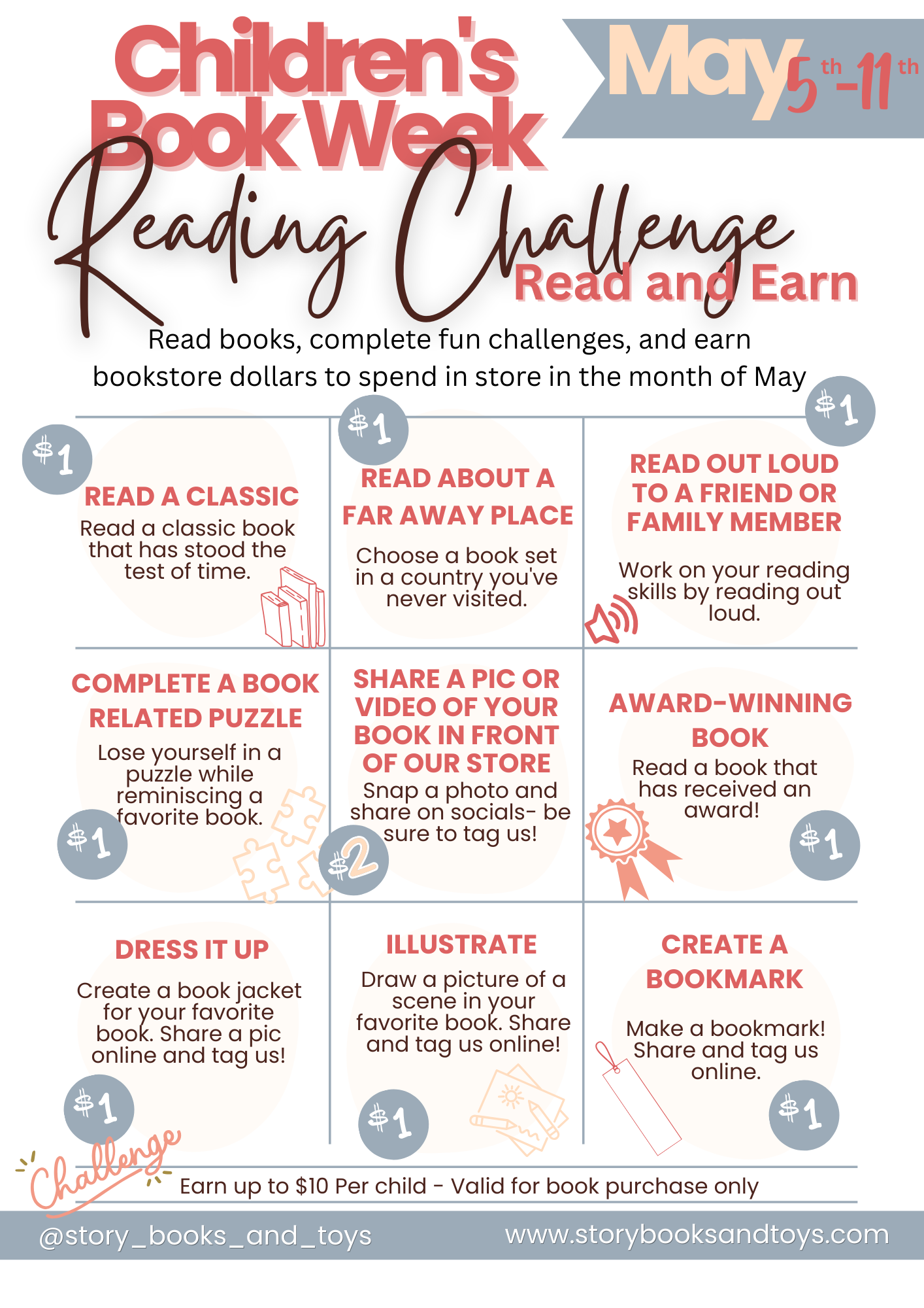 Children's Book Week Reading Challenge - Read and Earn Bookstore Dollars